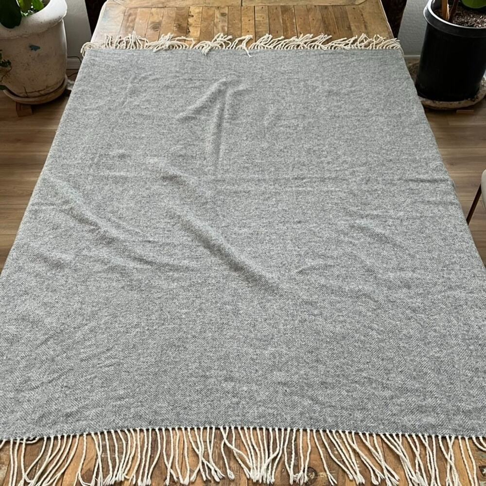 Terry Town Fringe Australian Fine Wool Blend Nationwide Throw Blanket 52" x 52"
